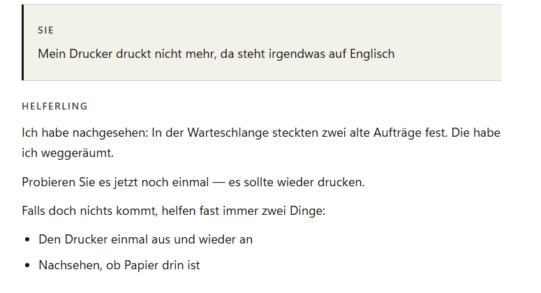 Helferling: Das Gespräch